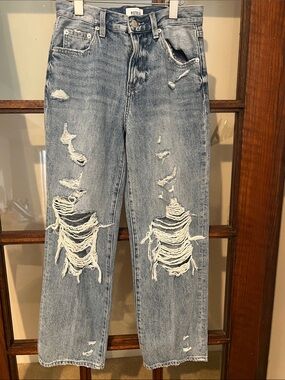 Never worn. pistola light blue ripped straight-leg jeans